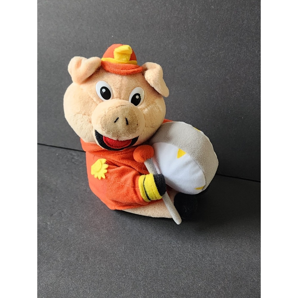 Valleydale Plush‎ Piggy Baby Boomer Mascot Band  Drums Stuffed Animal 9" Vintage